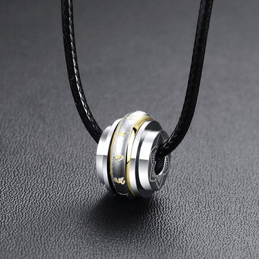 Men's Titanium Steel ROTATING Tibetan Om Mani Padme Hum Mantra Necklace